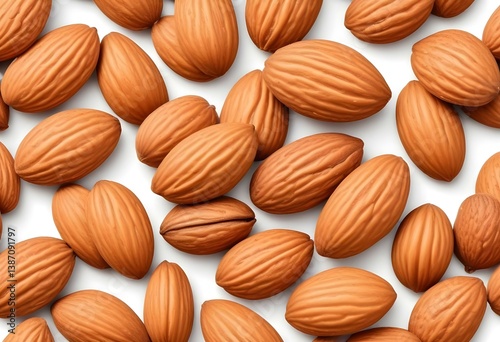 almonds nuts isolated on a white background