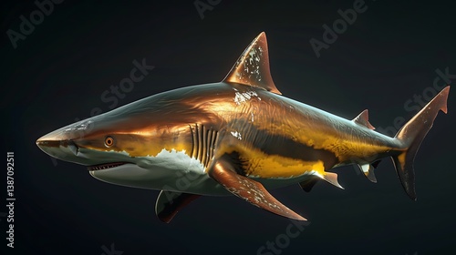 Wallpaper Mural 3D model of a multi-colored Galapagos shark Torontodigital.ca