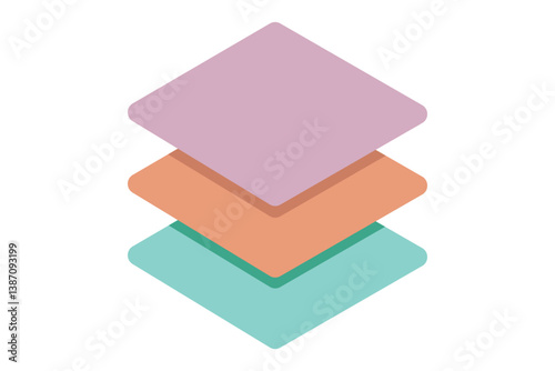 Layer stack illustration. Two, three four and five layers. Layer tier diagram icon . 