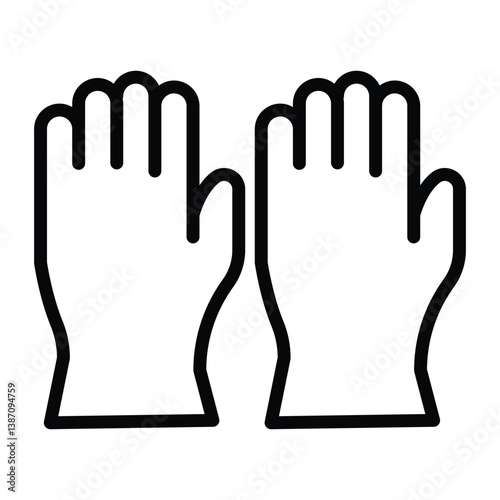 Rubber glove line icon , vector, pixel perfect, illustrator file 
