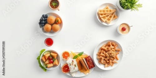 Wallpaper Mural A delightful spread of assorted snacks and small plates featuring a variety of sweet and savory treats, perfect for a gathering or a light meal Torontodigital.ca