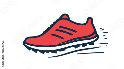 Dynamic Running Shoe Illustration for Fitness and Sport Activities