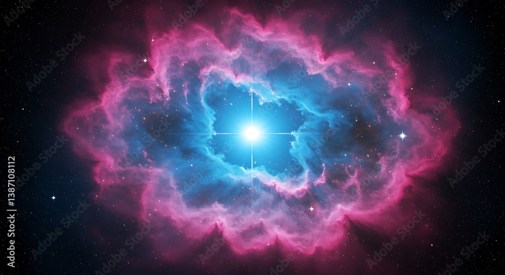 Obraz premium Cosmic Bloom: A Stellar 3D Render AI Generated