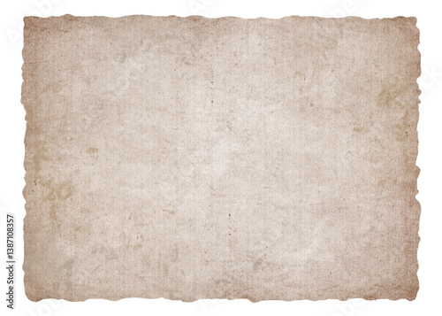 Old paper background texture with torn jagged edges. Vintage antique worn ripped parchment