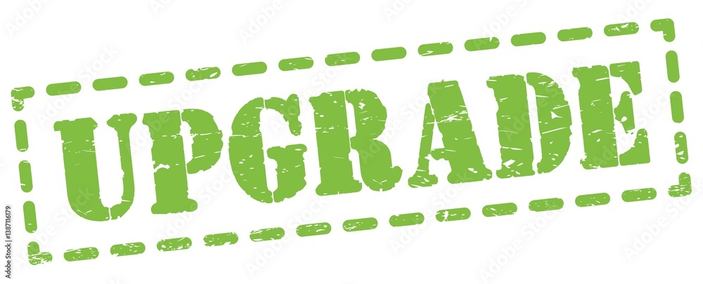 Fototapeta premium UPGRADE text written on green stamp sign.