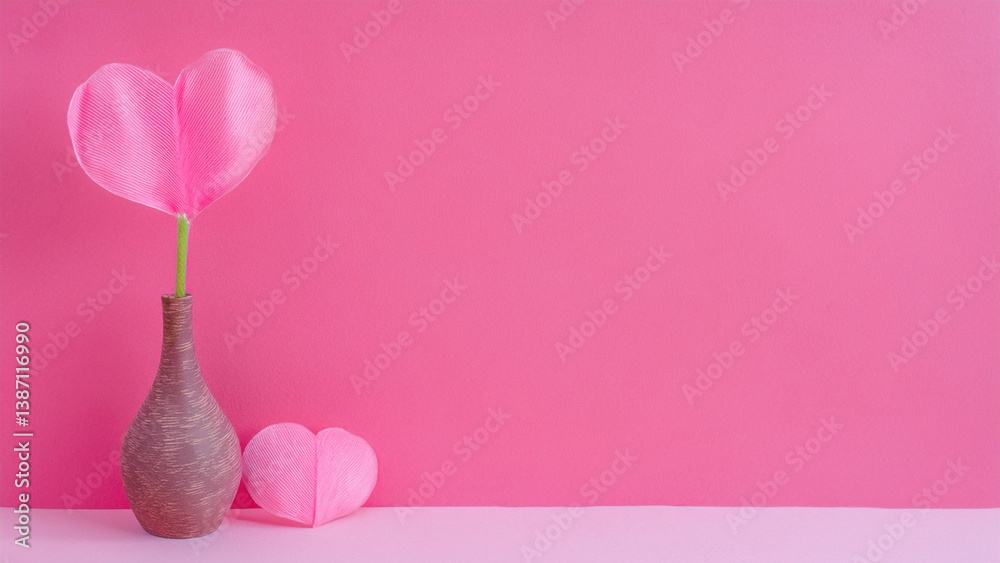 Fototapeta premium 美しいピンク色の花のコピースペース