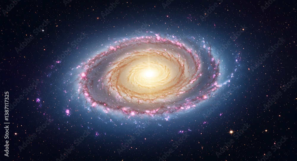 Fototapeta premium Cosmic Swirl: A Galaxy's Embrace AI Generated