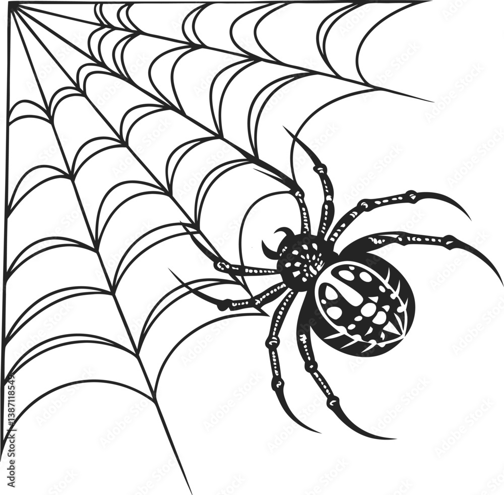 Obraz premium spider and web