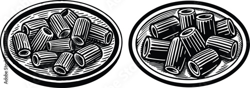Timeless Pasta Rigatoni - Vintage Woodcut Design"
