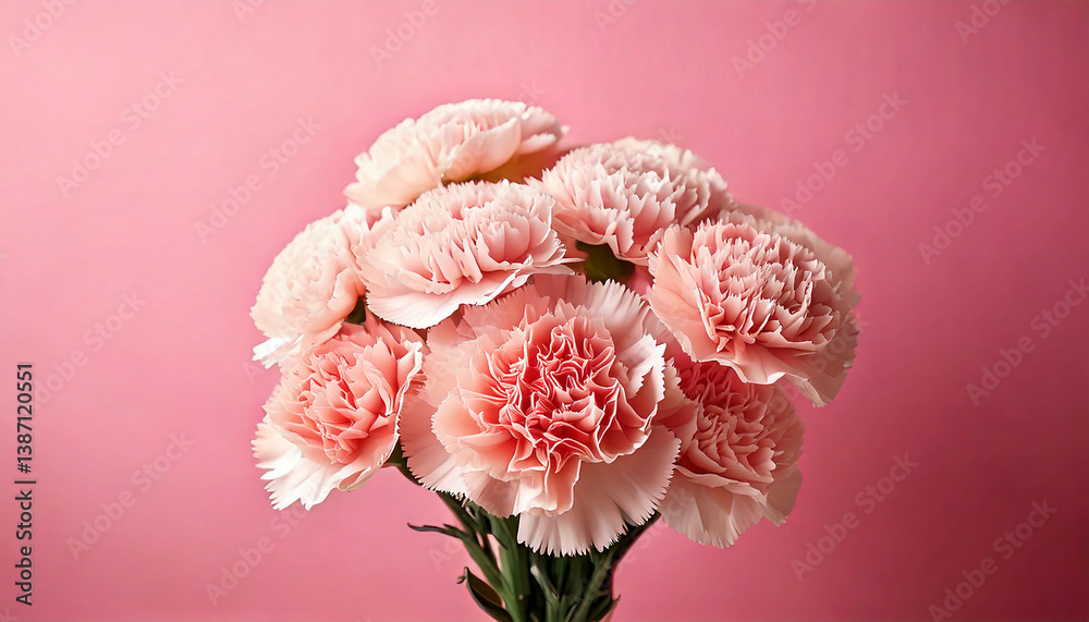 A stunning bouquet of pink carnations in full bloom A stunning bouquet of pink carnations in full bloom