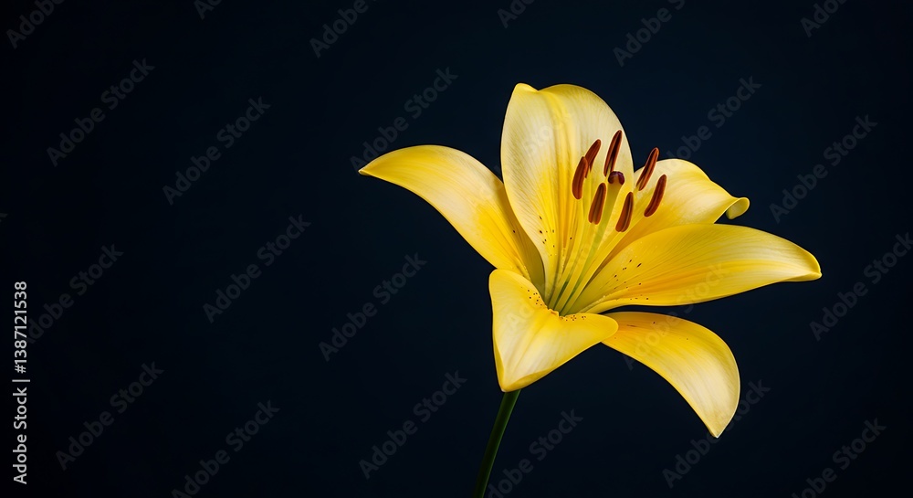 Obraz premium Golden Lily: Dark Elegance AI Generated