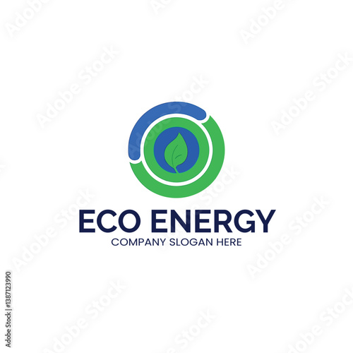 Eco-Friendly Energy Company Logo with Leaf Design