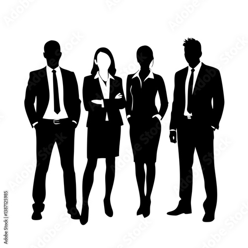 Wallpaper Mural group of business people, Business People Walking Silhouette Office Teamwork Professional Vector Illustration Torontodigital.ca