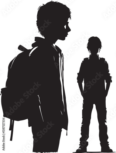 Pre teen boys at school