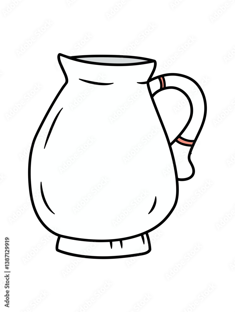 Simple, clean vector of an earthenware jug. Graphic icon of pitcher with handle design Simple, clean vector of an earthenware jug. Graphic icon of pitcher with handle design