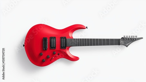 Red Electric Guitar Isolated View