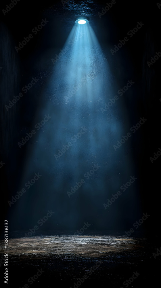 Obraz premium Dark Blue Spotlight 3D Background