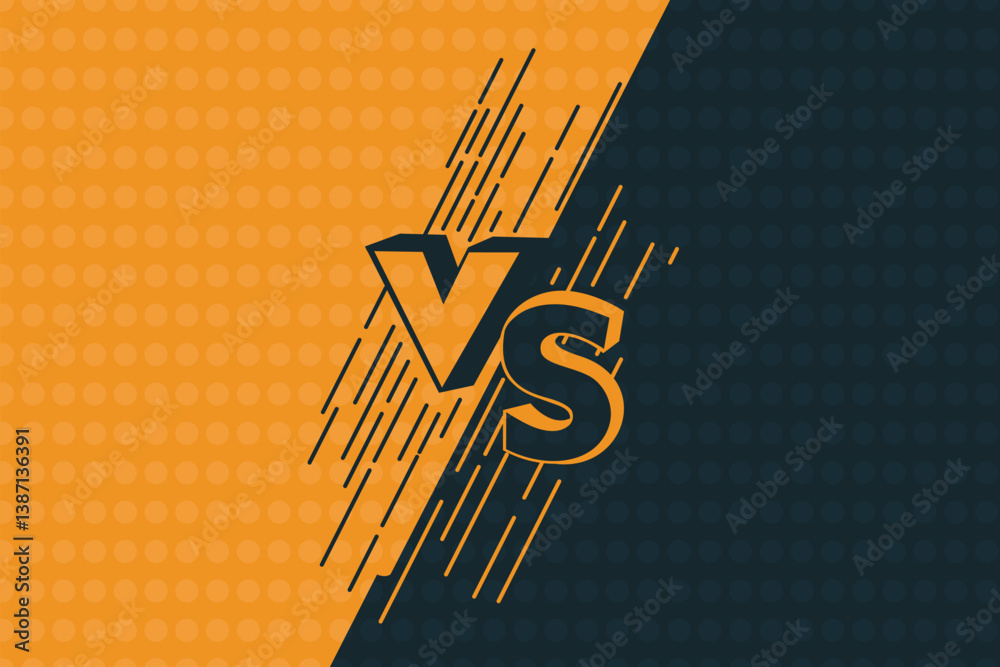 Αυτοκόλλητο Modern flat screen design, title background fighting each other, dark blue vs ye