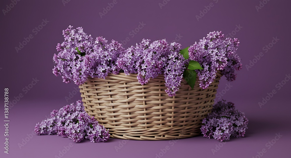 Fototapeta premium Lilac Dreams: A 3D Render of Spring AI Generated