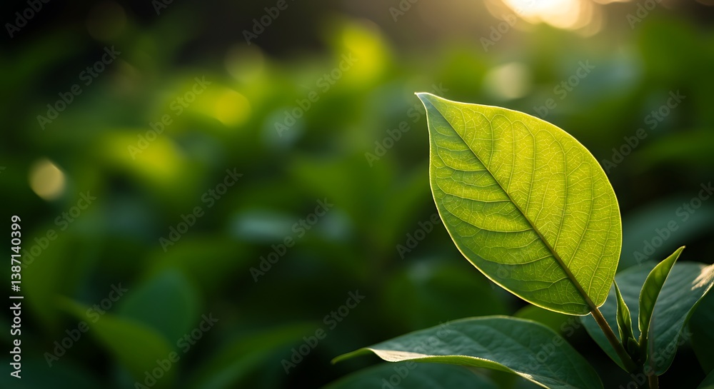 Golden Hour Leaf: Nature's Embrace AI Generated Golden Hour Leaf: Nature's Embrace AI Generated