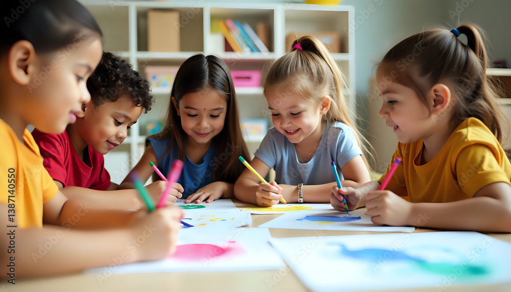 Children Enjoying Art Class Children Enjoying Art Class