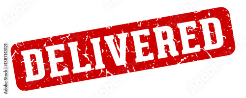 delivered rectangular sign. delivered stamp
