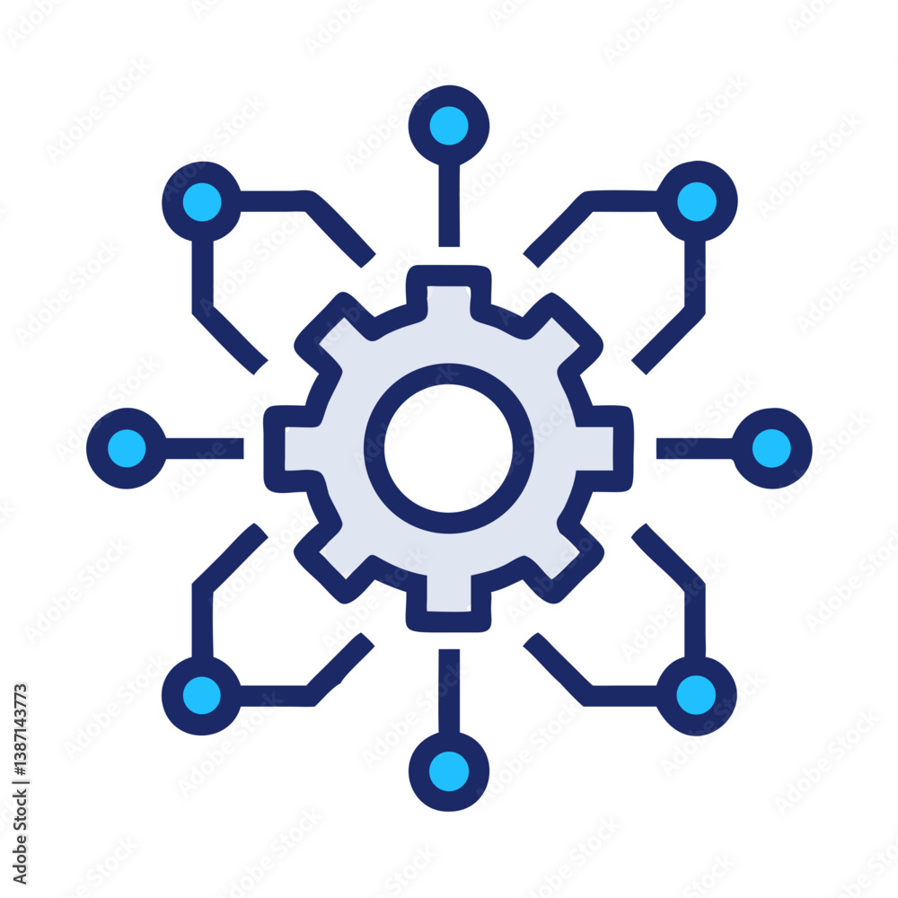 Gear Network Representing Digital Transformation or System Integration Icon Design
Gear Network Representing Digital Transformation or System Integration Icon Design
