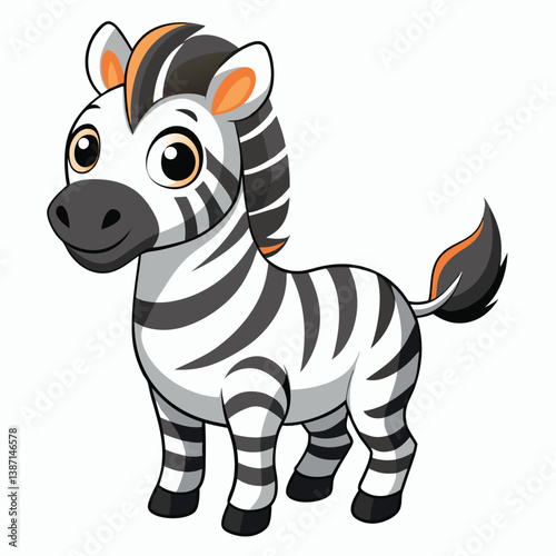 Cartoon cute zebra animation illustration