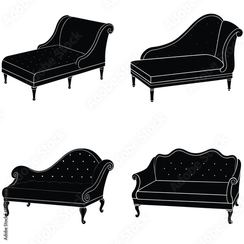 Divan Sofa Shilhouette Bundle Set Collection