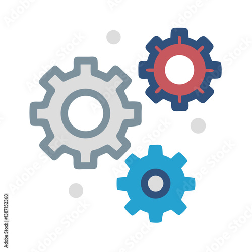 Gears Representing Process or System Settings Icon Design