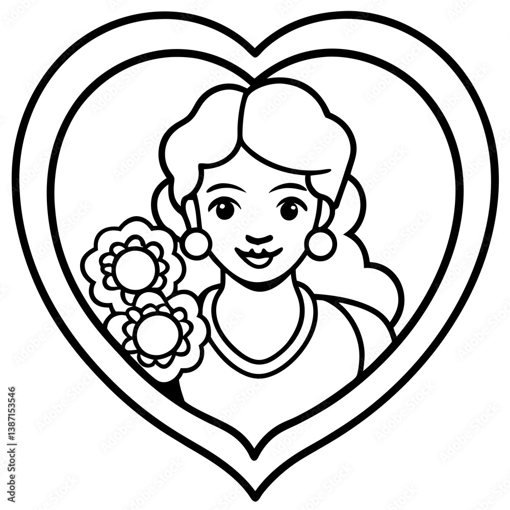 Mother’s Day line art vector Mother’s Day line art vector