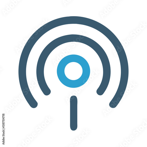 Concentric signal icon with central dot