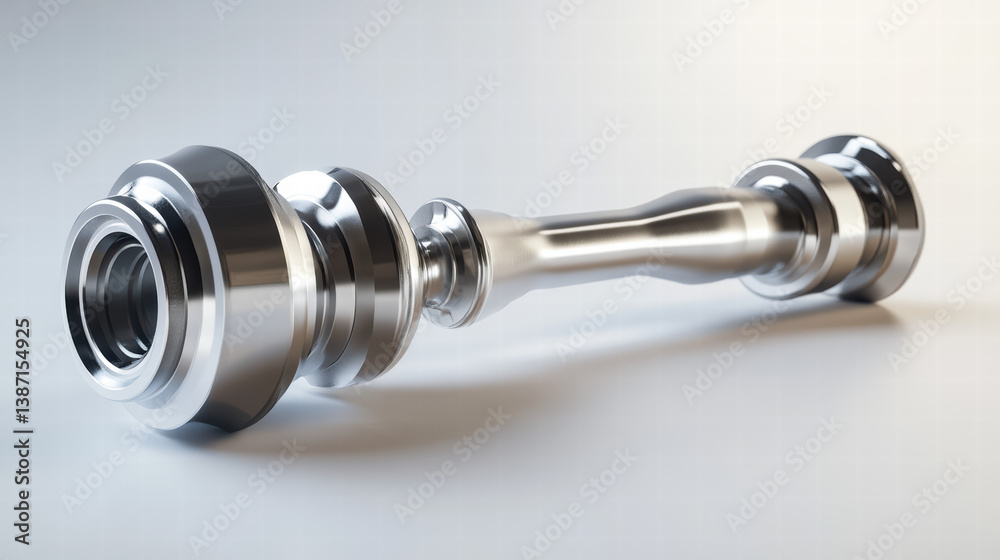 Precision Engineered: A stainless steel shaft with precision-machined components, showcasing a sleek, industrial aesthetic and highlighting the meticulous craftsmanship behind industrial parts. Precision Engineered: A stainless steel shaft with precision-machined components, showcasing a sleek, industrial aesthetic and highlighting the meticulous craftsmanship behind industrial parts.