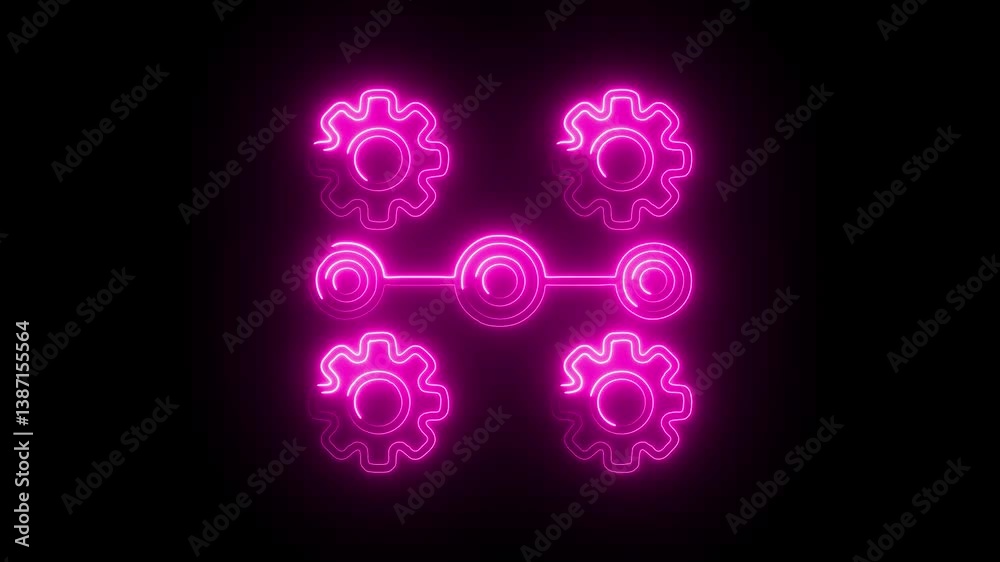 Glowing neon streamline icon isolated on black background. HD Video motion graphic animation Glowing neon streamline icon isolated on black background. HD Video motion graphic animation