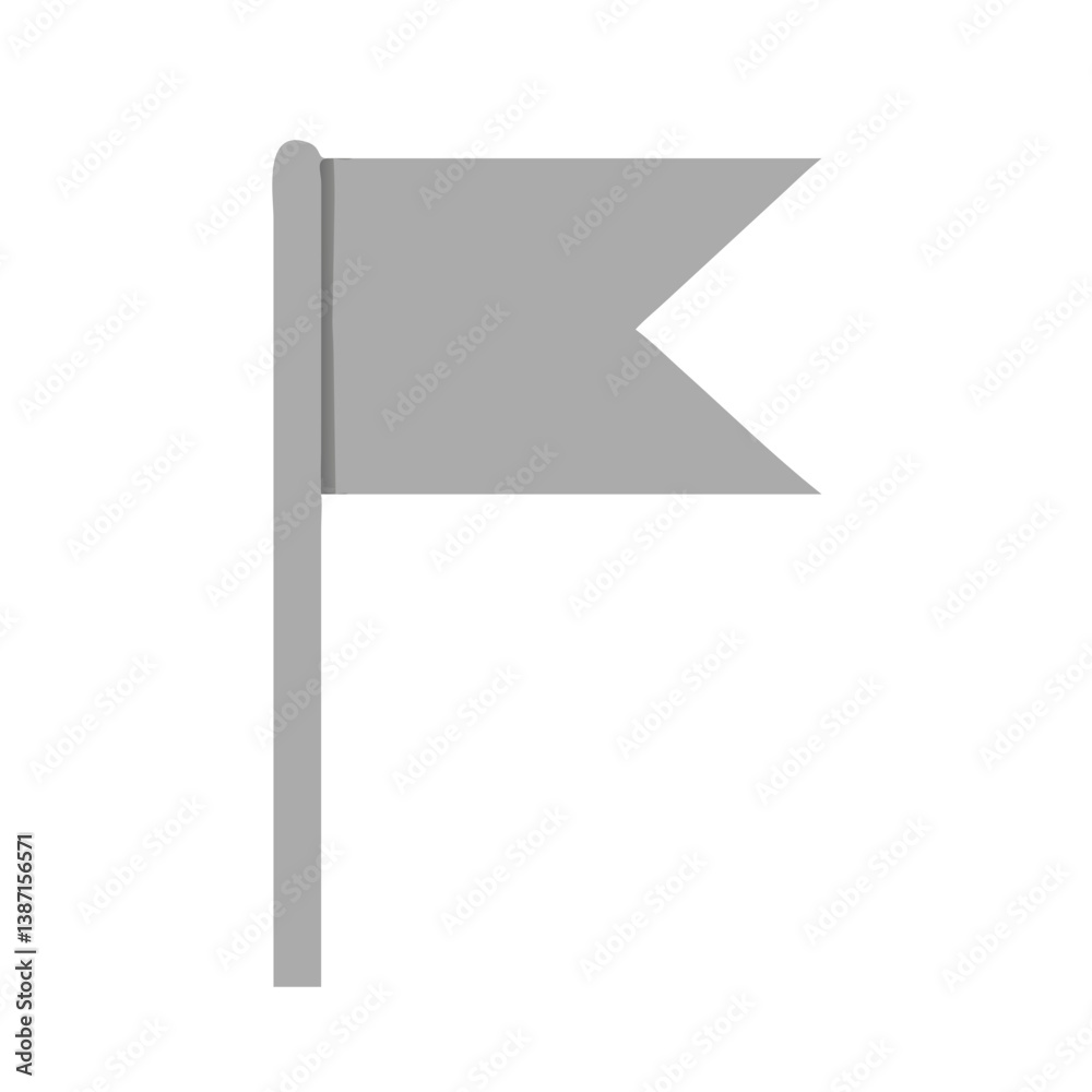 Flat gray flag waving icon Flat gray flag waving icon