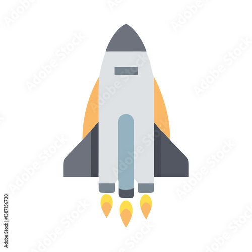 Vector of rocket in flight with side boosters
