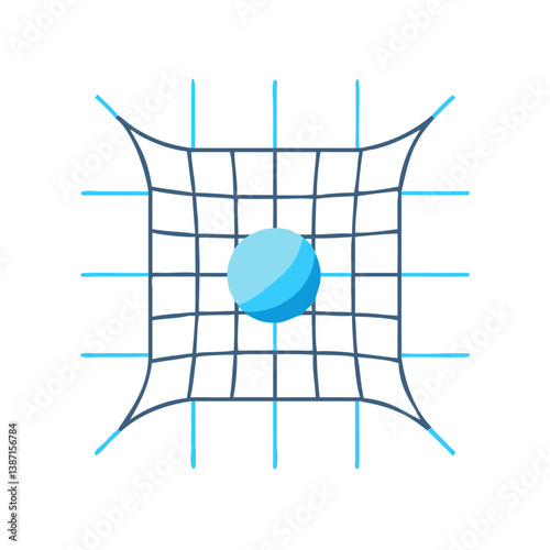 Planet on space grid showing gravitational field