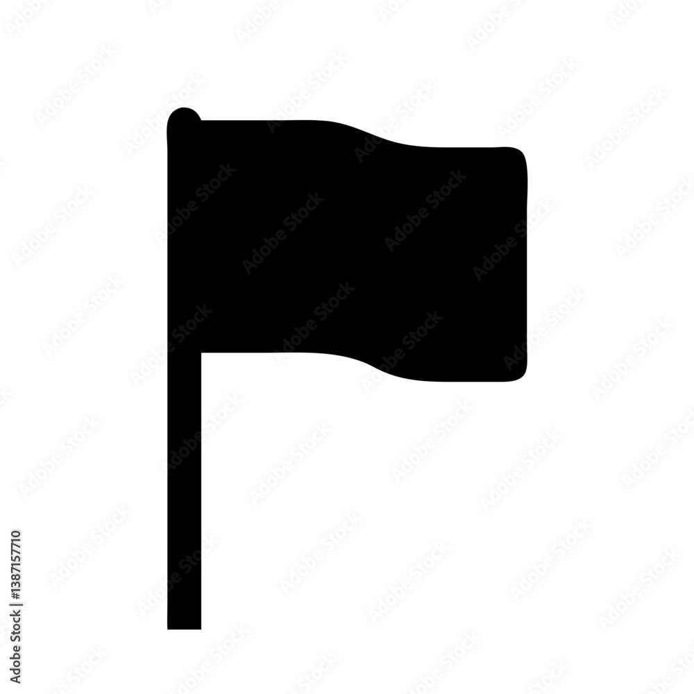 Solid black flag icon on white background Solid black flag icon on white background