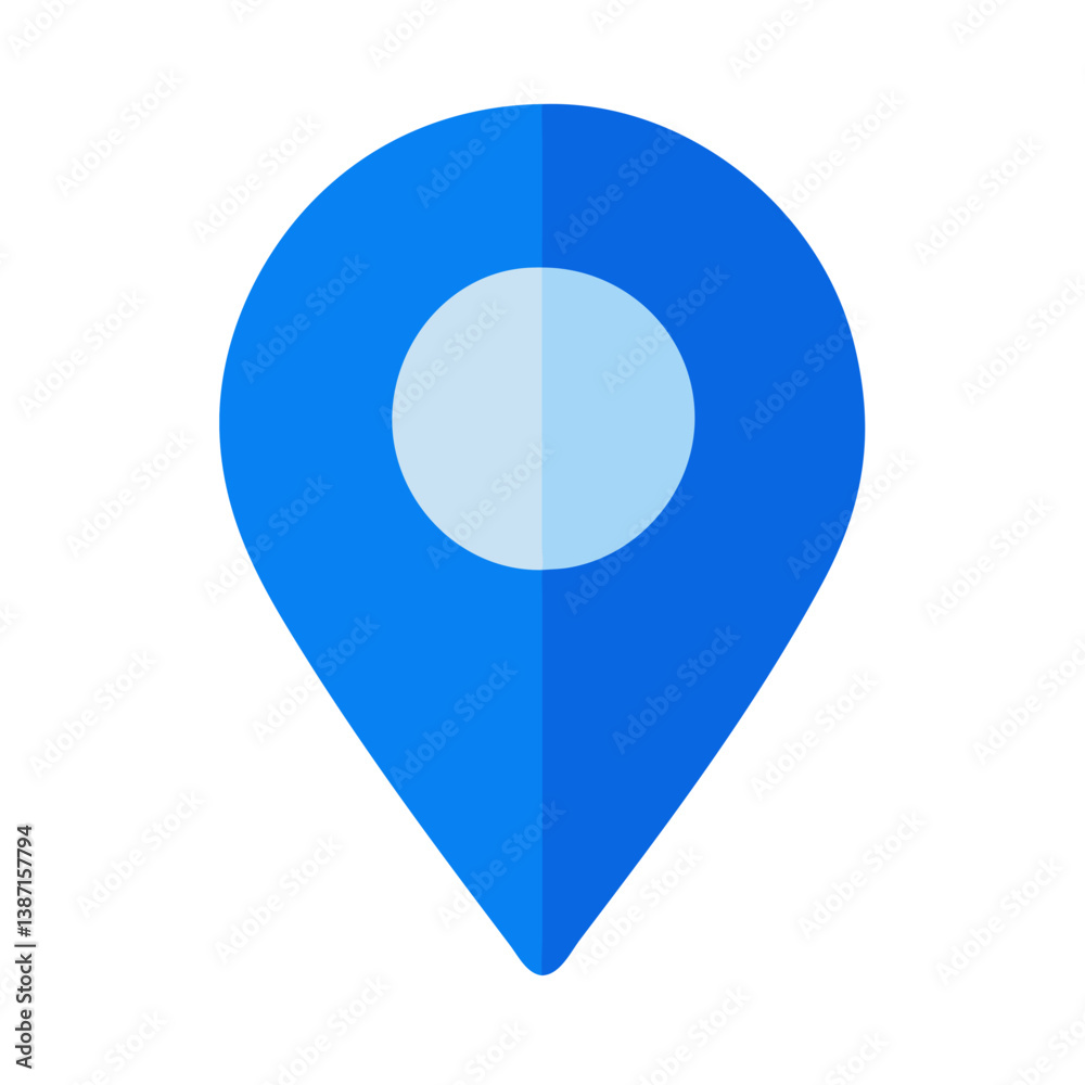 Blue location marker with central circle icon Blue location marker with central circle icon