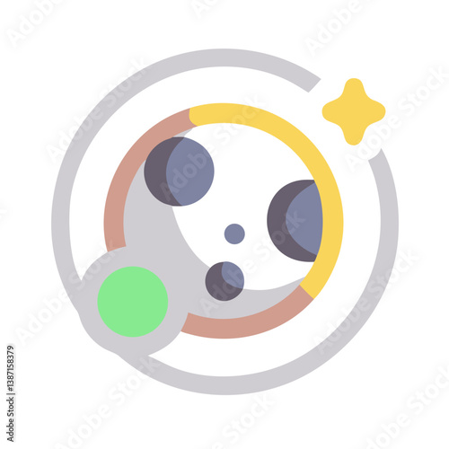 Abstract planetary orbit icon with colorful rings