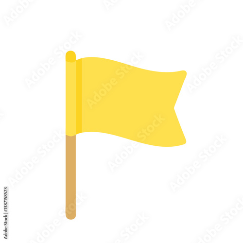 Simple yellow flag icon in flat design