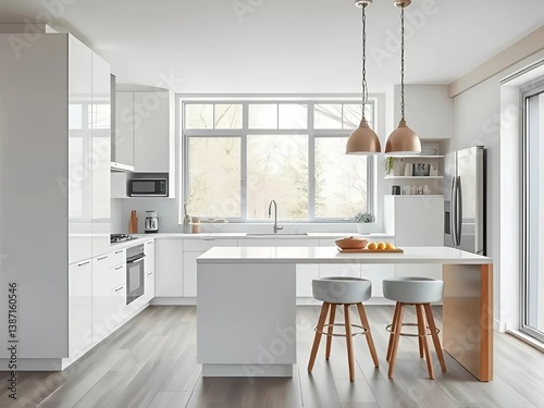 modern kitchen interior with kitchen