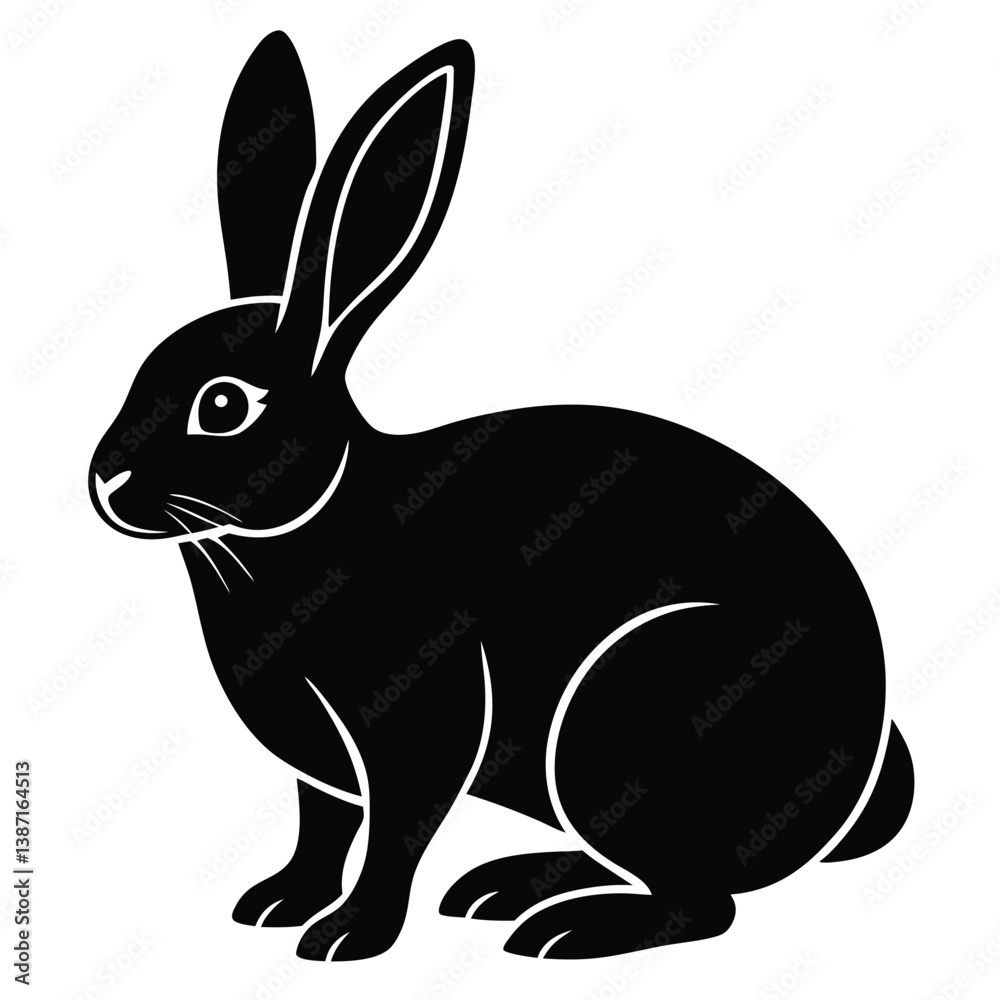 Obraz premium Rabbit vector silhouette Single collection