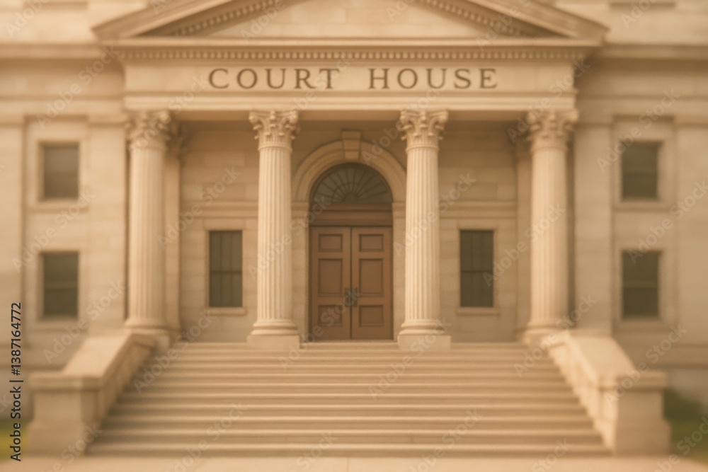Obraz premium Historic Courthouse Building With Columns and Stairs During Daylight