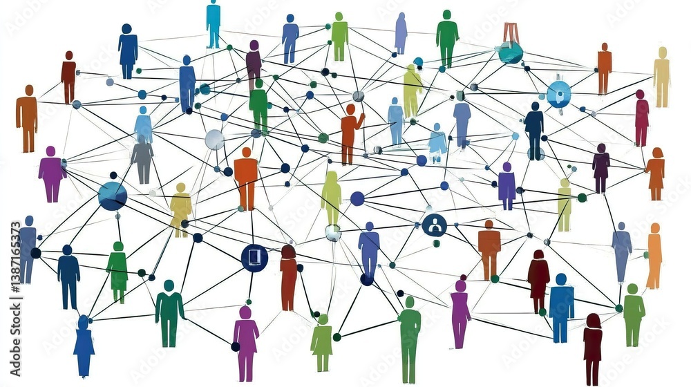 Global interconnected network of people Global interconnected network of people