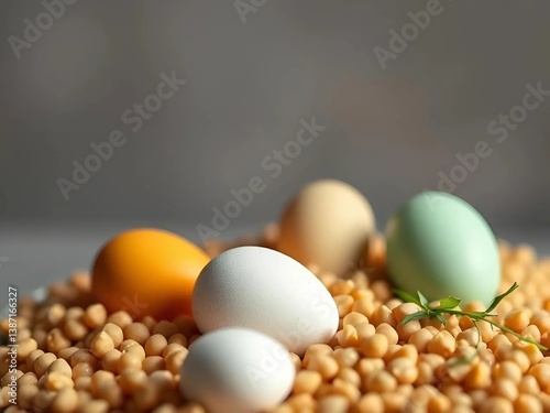 easter eggs in a basket
