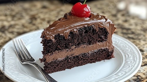 chocolate cake with cherries