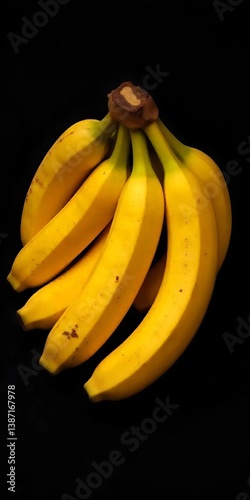 bananas on black background