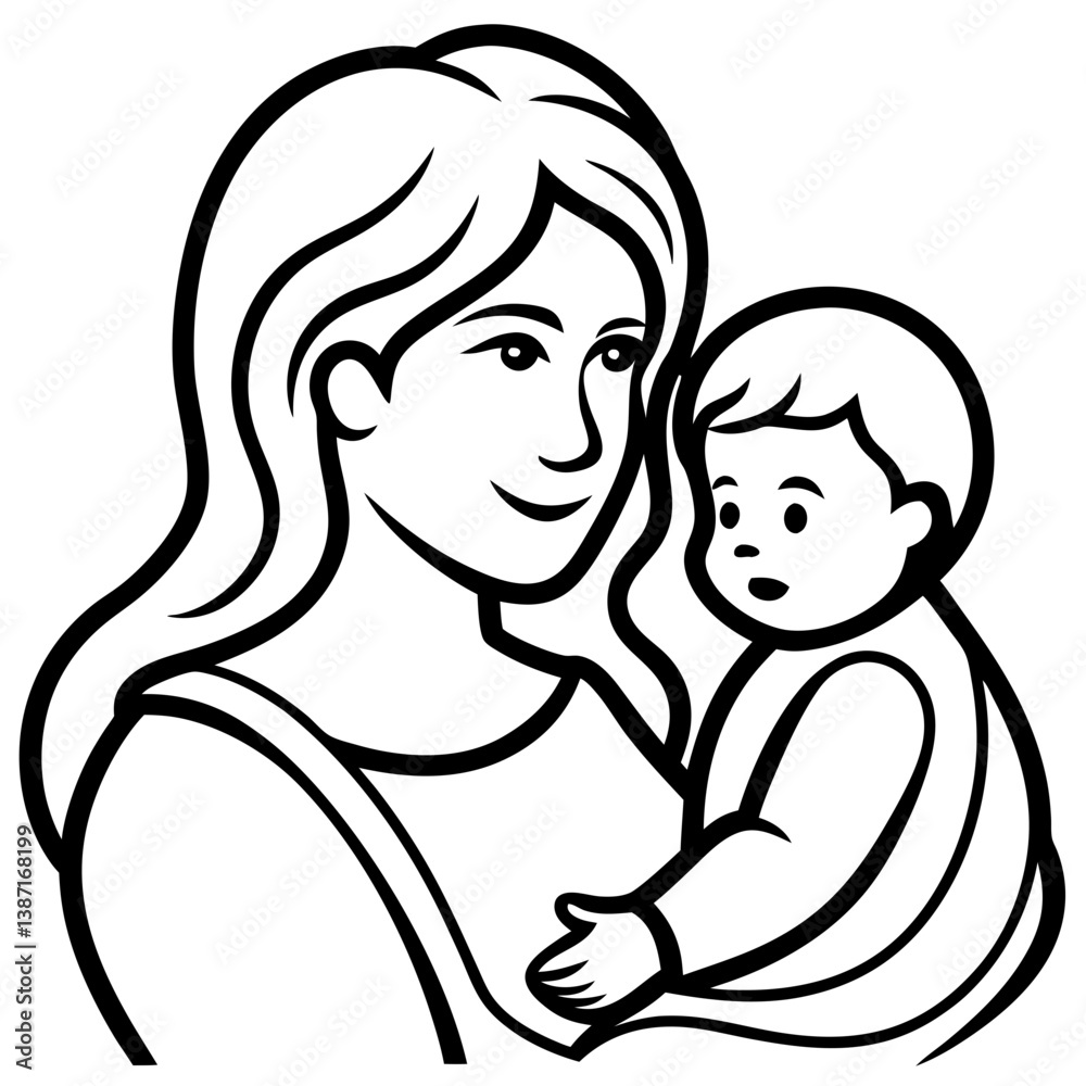 Mother’s Day line art vector Mother’s Day line art vector