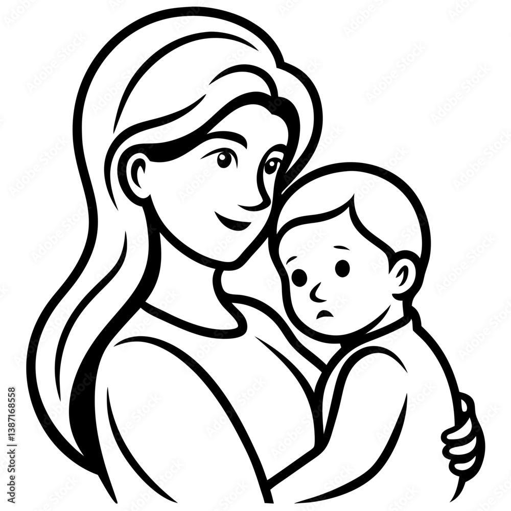 Mother’s Day line art vector Mother’s Day line art vector